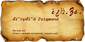 Árpád Zsigmond névjegykártya